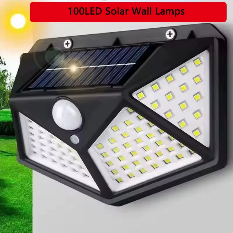 Outdoor Solar Lamp 100 LED Wall Lights PIR Motion Sensor Solar Powered Sunlight