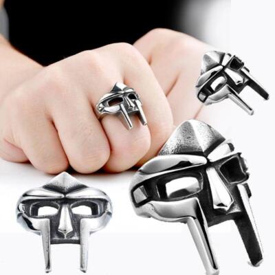 Mf Doom Mask Gladiator Style Stainless Steel Ring Silver Stainless Size 7-14