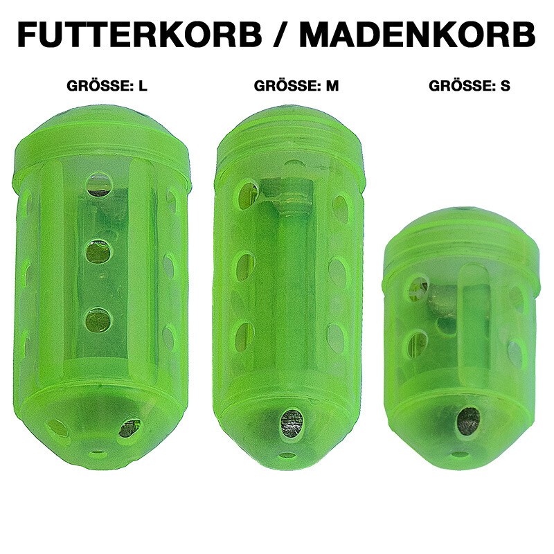 FUTTERKORB RUND GESCHLOSSEN ca. 22g | 35g | 36g 3 Größen S, M, L Madenkorb