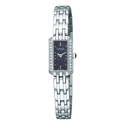 Ladies Pulsar Watch Crystal Lapis PEX541 Silver Stainless SteelFast Ship NIB ...