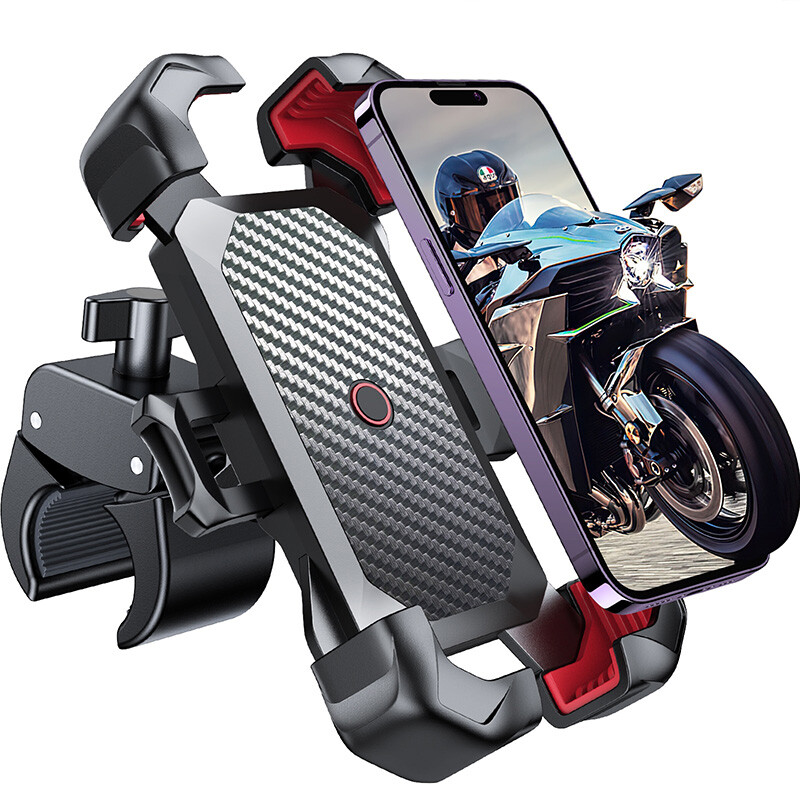 Motorcycle Phone Mount Auto Lock 100mph Military Anti-Shake Bike Phone Holder