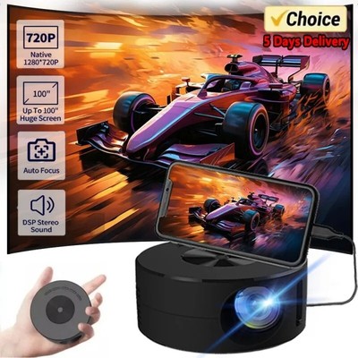 Projector Home Theater Mini LED WiFi 1080P Black Portable 1500 Lumen Video