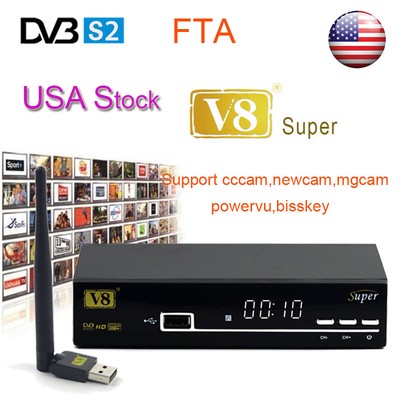 FTA HD Freesat V8 Super DVBS2 Satellite Receiver Decoder Full 1080P  USB WIFI