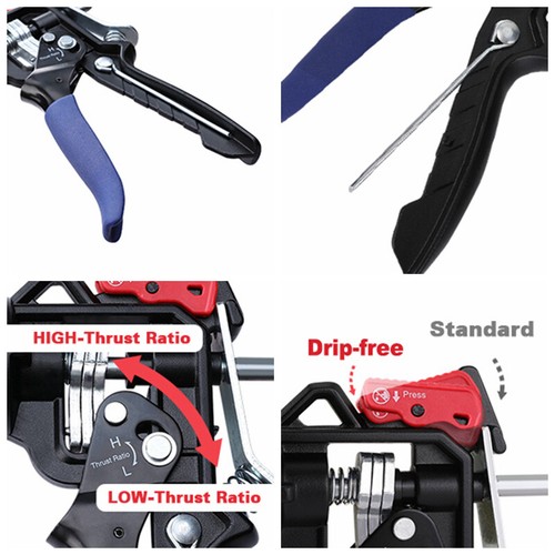 WORKPRO Caulking Gun Smooth Round Rod  Adjustable Thrust Ratio Hand Silicone Gun