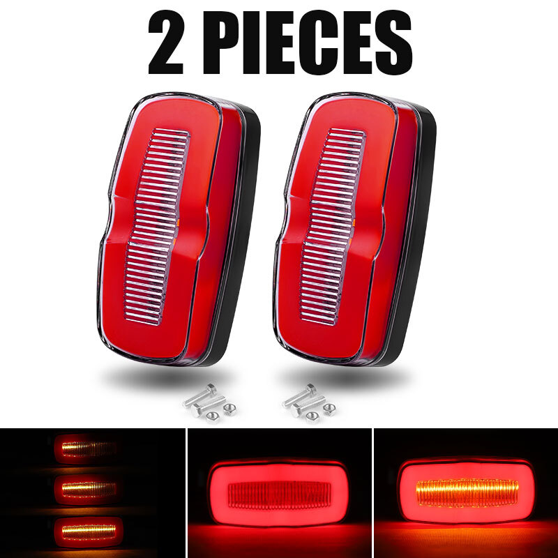 LED Side Marker Amber/Red Light Clearance Flowing Turn Signal Tail Truck Trailer
