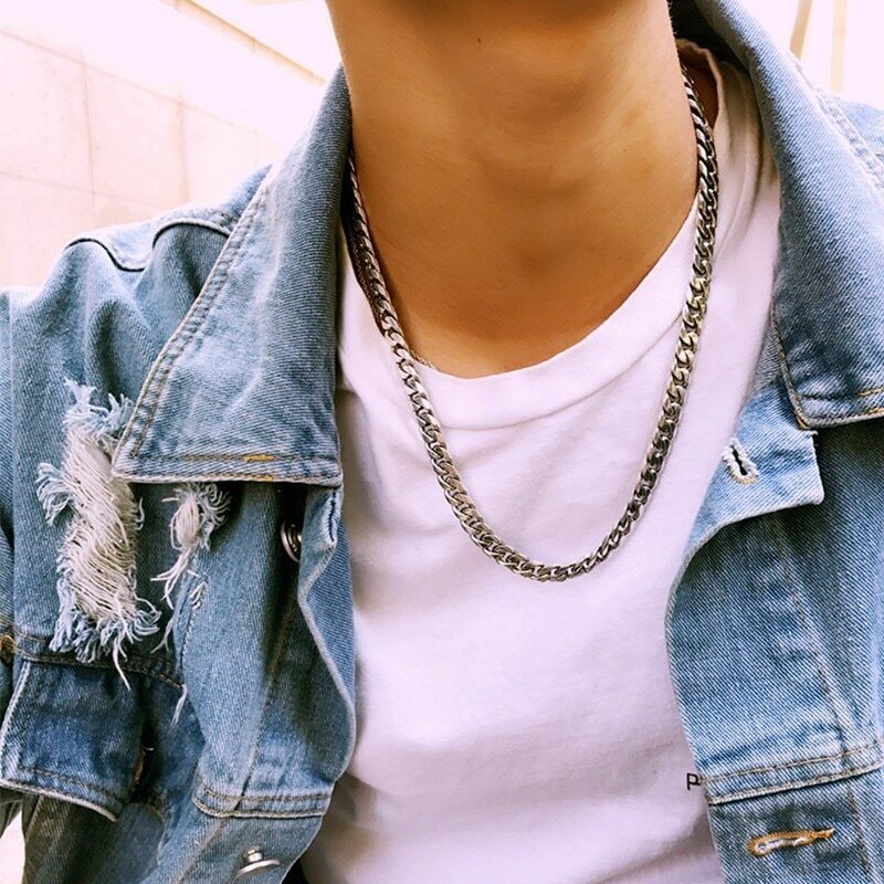 Pre-owned Cadena Para Hombres Plata De Ley 925 Vintage  De Lujo Tailandés 7,5mm 55cm In No Stone