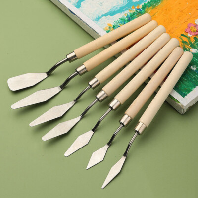 7 Stück Edelstahl Palette Messer Kratzer Spatel Set Für Künstler Ölgemälde  