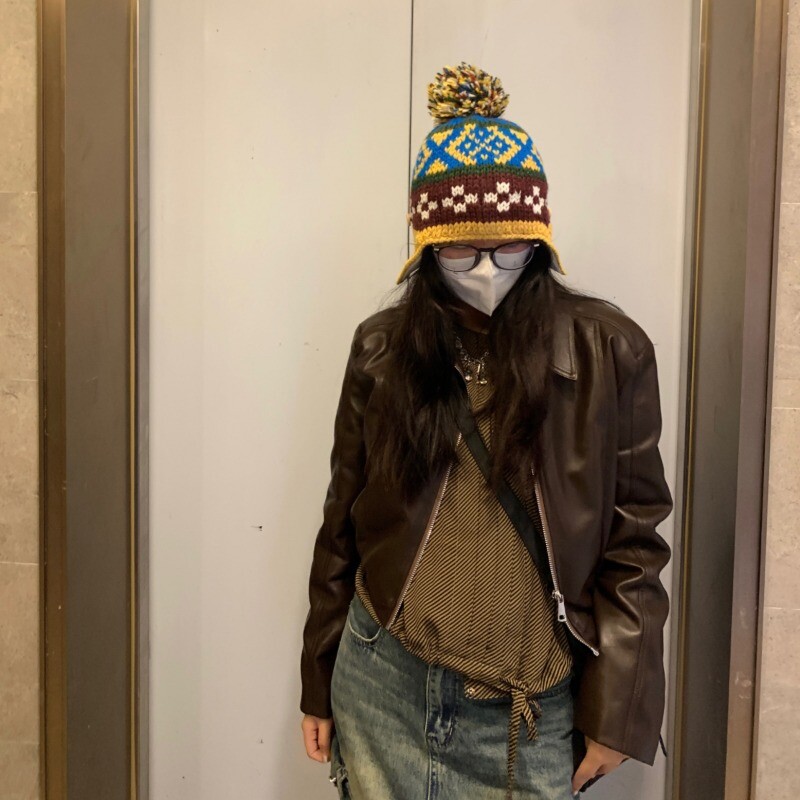 Vintage Style Women Earflap Cap Thick Fisherman Hat Ushanka Ethnic Cycling Warm
