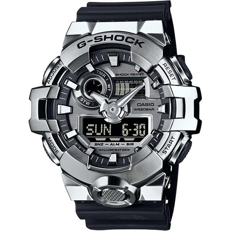 Pre-owned Casio G-shock Gm-700-1ajf Big Case Metallic Silver Analog Digital Men Watch