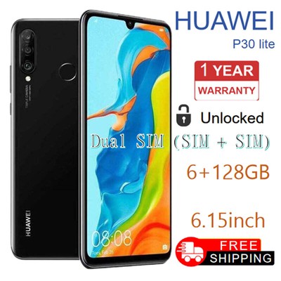 Huawei P30 Lite 6.15 Android 6+128GB Unlocked New Sealed - Big Sale  BLACK