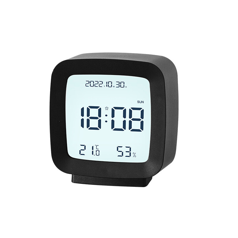 LCD Alarm Clock Temperature and Humidity Display Small Night Light Home Decor h-