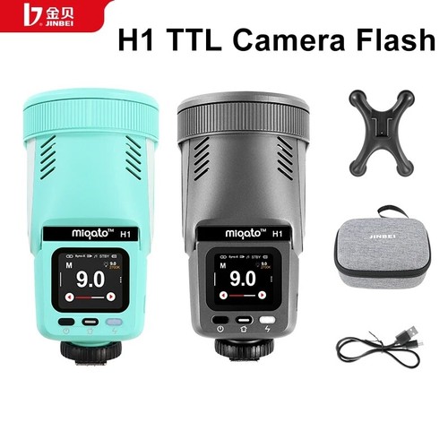 JINBEI H1 LED Screen TTL HSS Flash Light Speedlite 2in1