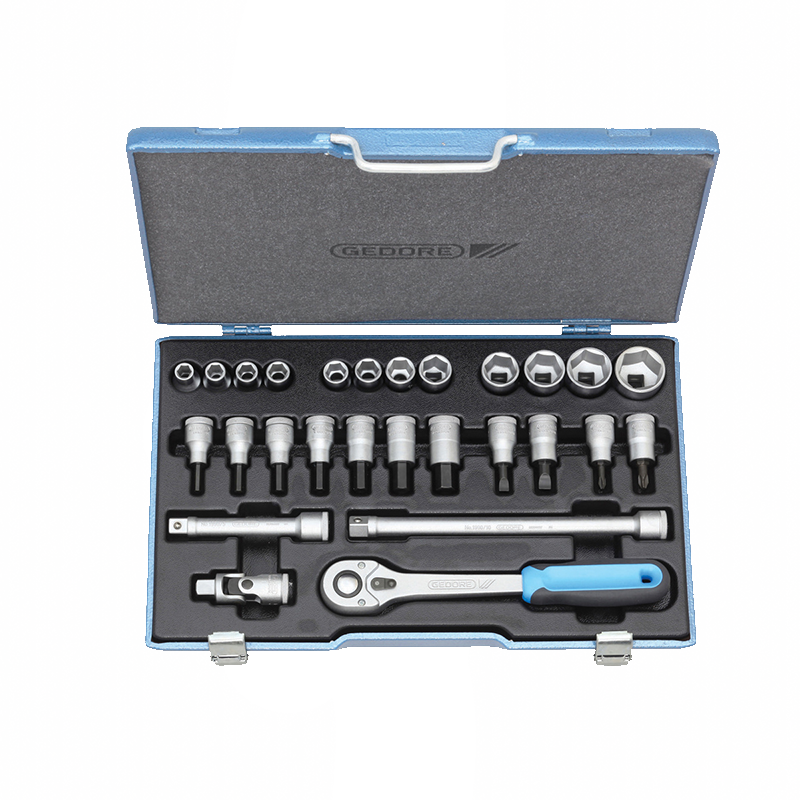 Gedore 6139750 19 IMU10 Socket set 1/2" hex 1030 mm, 27 pieces