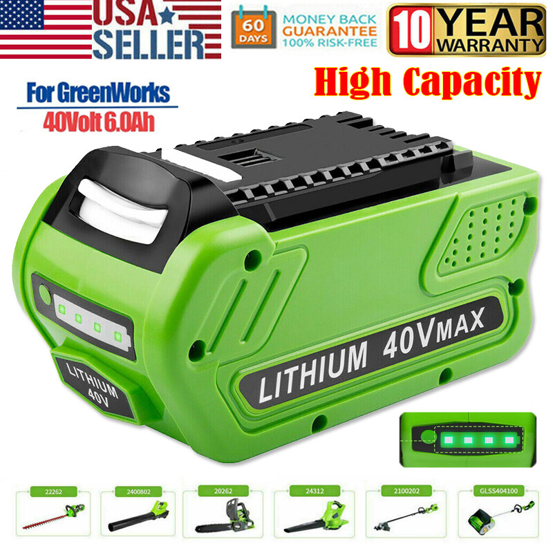 29472 For Greenworks 40V 6.0Ah Lithium G-MAX Battery 29462 2