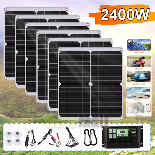 2400W Solar Panel Watt Monocrystalline PV Power 12V For Home RV Marine Car Kits