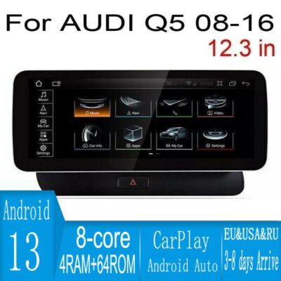 12.3'' Android Navigation Car Gps Stereo Radio Wifi For Audi Q5 Mmi 2g 3g 4+64g