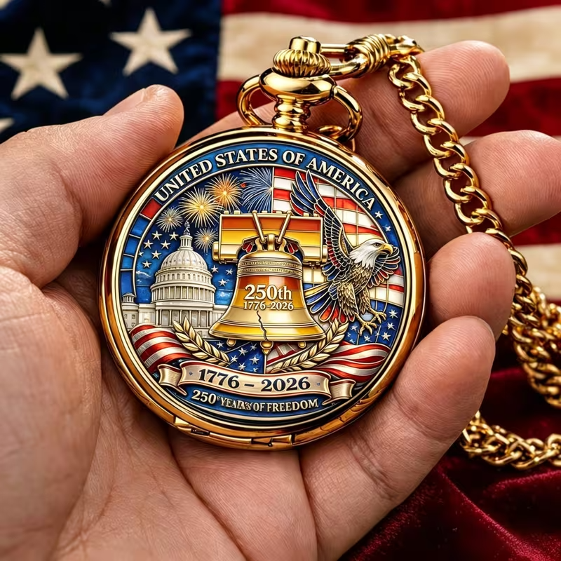 1776-2026 American 250Th Anniversary Pocket Watch
