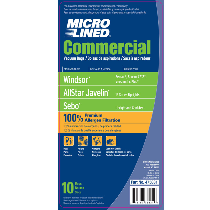 Windsor Sensor Sebo Micro Allergen Vacuum Cleaner Bags by DVC