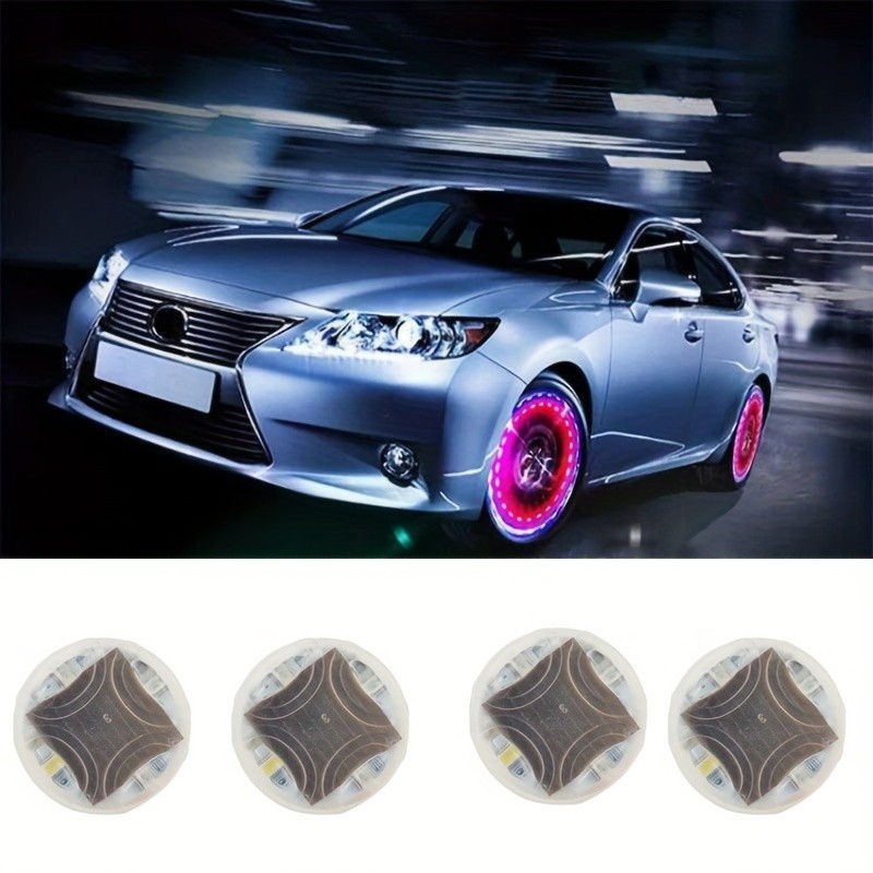 Bright Eco-Friendly Stylish Compact Convenient Solar-Powered LED Tire Valve Caps