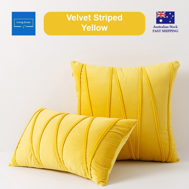 Velvet Striped Cushion Cover Modern Throw Pillow Case Soft Sofa Decor AU Stock - Picture 16 of 16