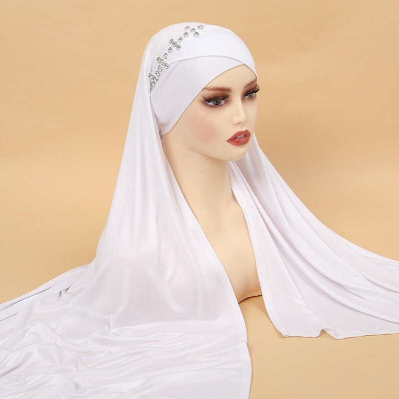 Muslimisch Damen Kopftuch Einfarbig Wickeltuch Freizeit Hijab Schal Groß Mütze