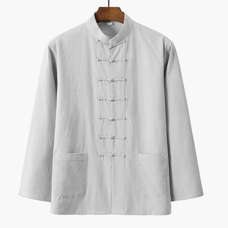 Uomo Maglia Cappotto Rana Bottoni Tai Chi Kung Fu Arti Marziali Vintage Etnico