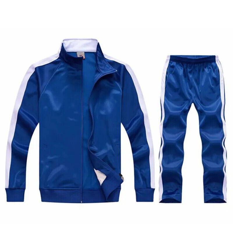 2 Piece Set Tracksuit Mens Sweatsuit Sportswear Men Jacket + Pants Sets Suits