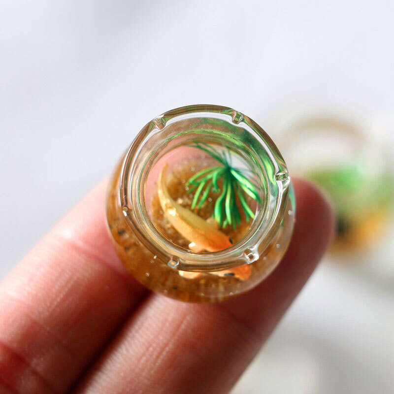 1/12 Scale Miniature Fish Tank - 2PCS Dollhouse Goldfish Bowls, Realistic Resin Aquarium Decor For Fairy Gardens & Model Displays - View #11