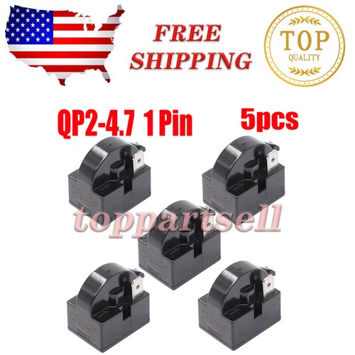 5X Start Relay Refrigerator QP2-4.7 PTC For 4.7Ohm 1Pin  Summit  Whirlpool Magic