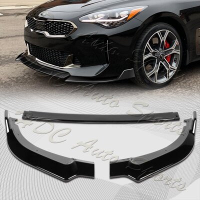 For 2018-2023 Kia Stinger GT-Line Painted Black Front Bumper Body Spoiler Lip