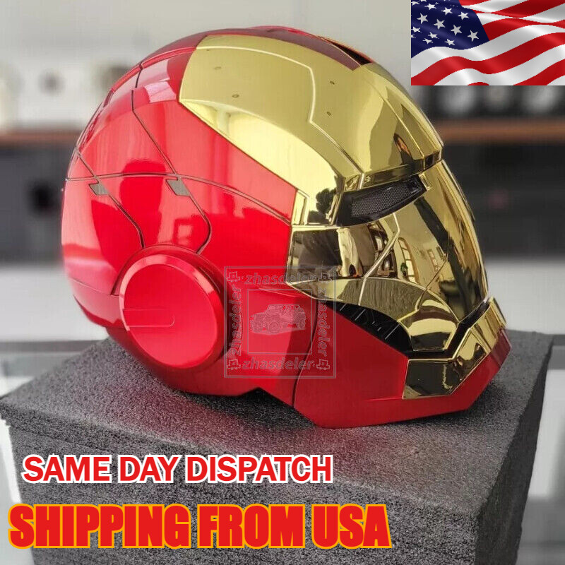 Iron Man Gold MK5 Helmet Electronic Voice Activated Open&Close Mask