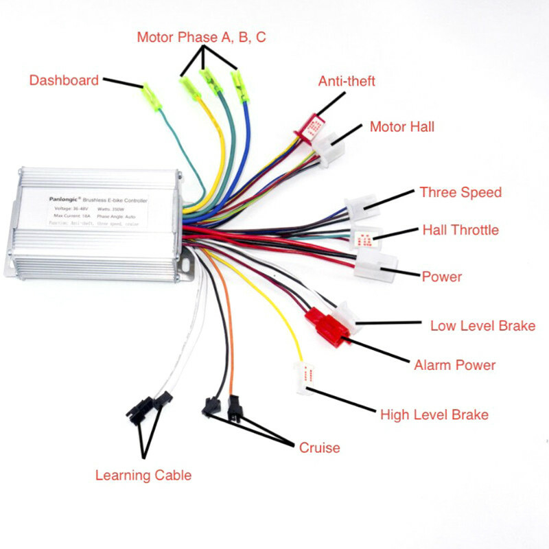 350W 36V//48V E-Bike Steuergerät Fahrrad Scooter Motor Brushless Controller DHL