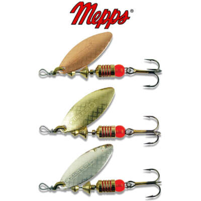 Mepps Aglia Long Spinner/Lure Size 1-3 Copper Gold Silver Pike Perch Trout