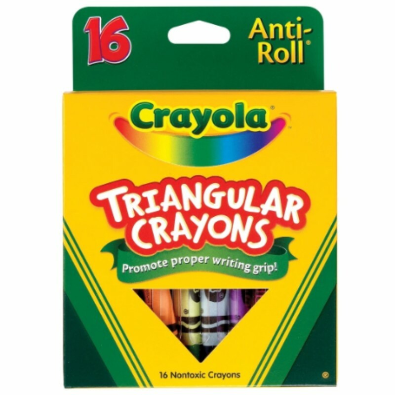 Triangular Crayola Crayon Anti-Roll 16 Pack Assorted Coloring Art Supplies