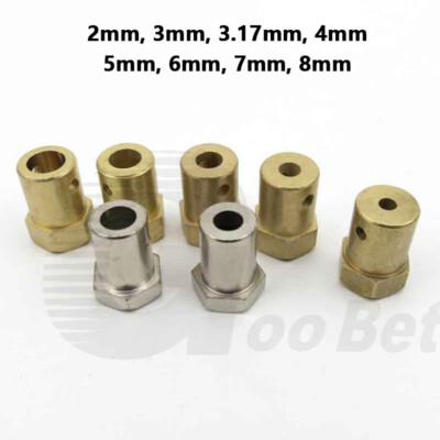 2mm-8mm Brass Hex Motor Shaft Coupling Joint Coupler for RC Model Car Boat Wheel