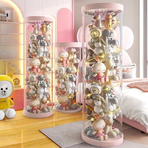 Tubo Verticale Porta Peluche A Tre Strati – Trasparente, Organizzatore Per Peluche E Giocattoli