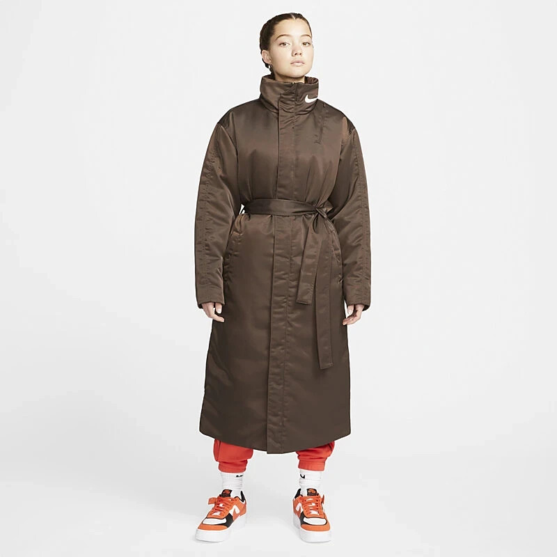 Pre-owned Nike Damen Jacke Synthetic-fill Parka Dx1799-237 Mantel Warm Gefüttert Neu M In Braun