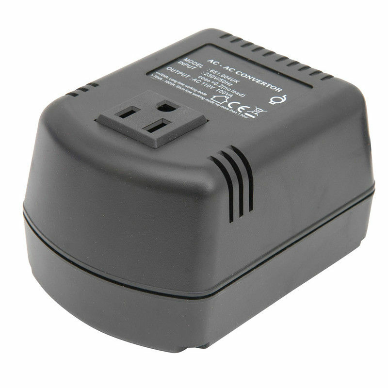 110 VOLT TO 240 VOLT STEP DOWN TRANSFORMER USA TO UK 100 WATT UK PLUG
