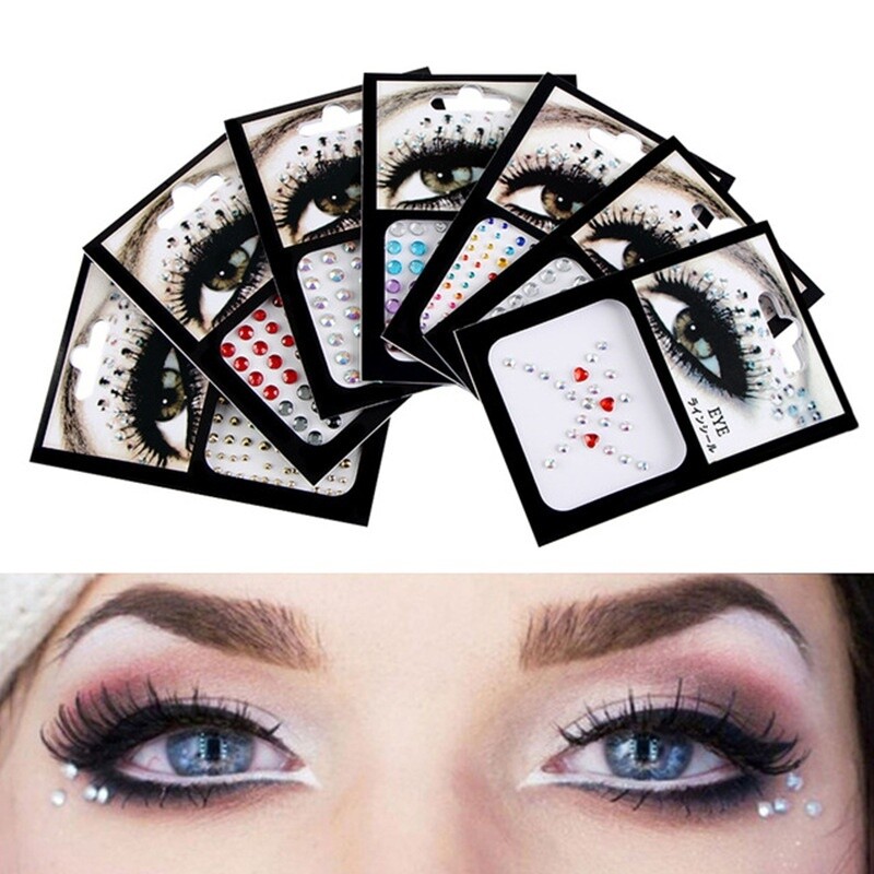 Glitter Crystals Rhinestones Beauty Face Gems Stick on Eyes Body Jewelry Decors