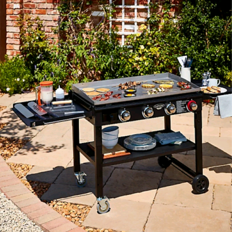 BBQ Barbecue Grill Classic Black Gas Griddle Outdoor Patio Garden in