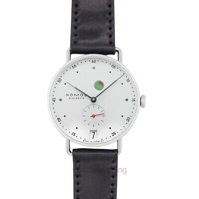 Pre-owned Nomos Glashuette Metro 1101 White Silver-plated Dial Men's Watch Genuine