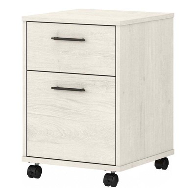 Key West 2 Drawer Mobile File Cabinet in Linen White Oak - Engineered Wood