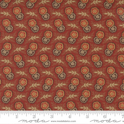 Rose Fleur and Fern Brick Red by Jo Morton for Moda 1/2 Yard