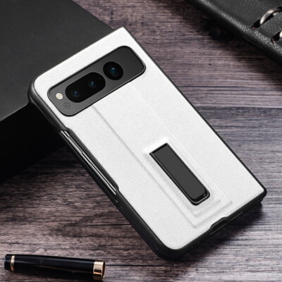 Handy Hülle Für Google Pixel Fold Leder Hybrid Metall Halterung Falten Soft Case