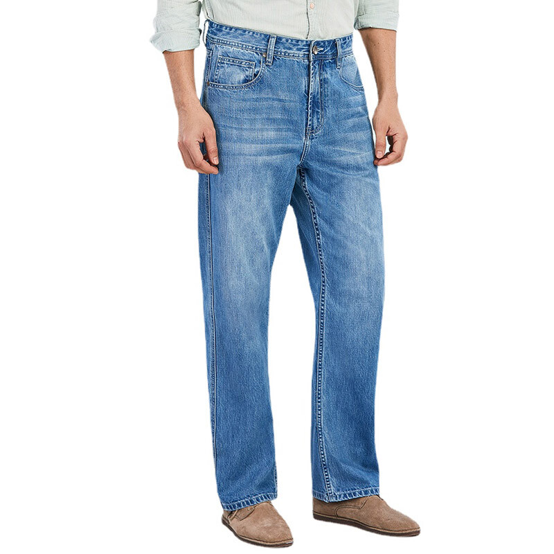 Pantalons En Jean Pour Hommes, Coupe Droite, Vintage, Taille Haute, Bootcut