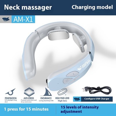Electric Neck Massager EMS Pulse Rechargeable USB Cervical Traction Therapy Mass