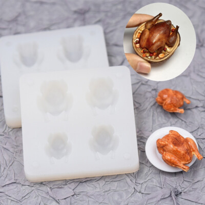 Dollhouse Miniatures 1:12 Scale Roast Chicken Mini Food Silicone Mold Decorate