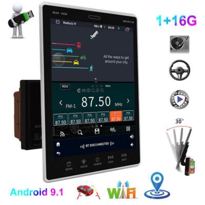 9.5'' HD Android 9.1 2DIN Car Stereo FM Radio GPS Navi WIFI BT Vertical Screen
