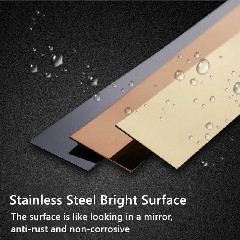 5M Self Adhesive Stainless Steel Bar Mirror Metal Strip Decor Moulding Trim