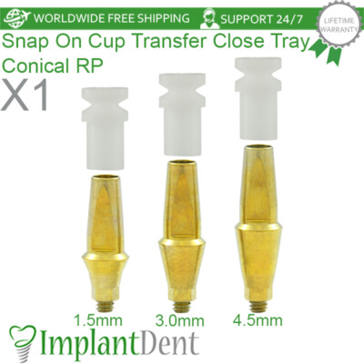 1x Dental Anatomic Snap-On Transfer Prosthetic RP Conical Hex System 2.65mm